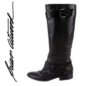 BRIAN ATWOOD Dita Flat Leather Riding Boots!